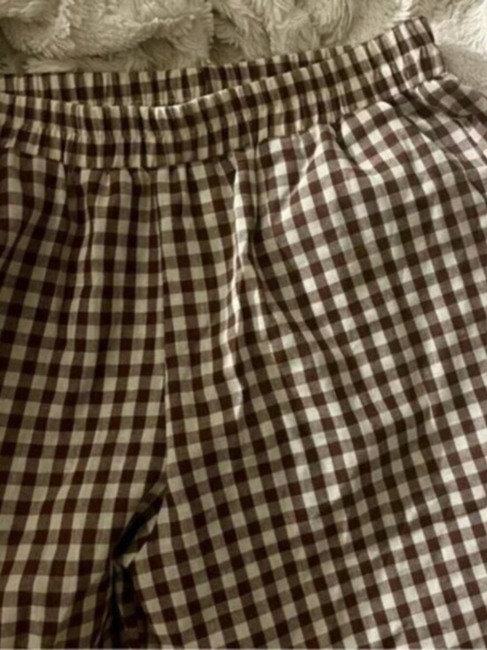 Plaid Gingham Wide Leg Capri Pants - Picture 6 of 10